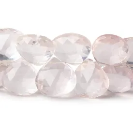 10x10-14x14mm Rose Quartz Faceted Hearts 8 inch 40 beads AA