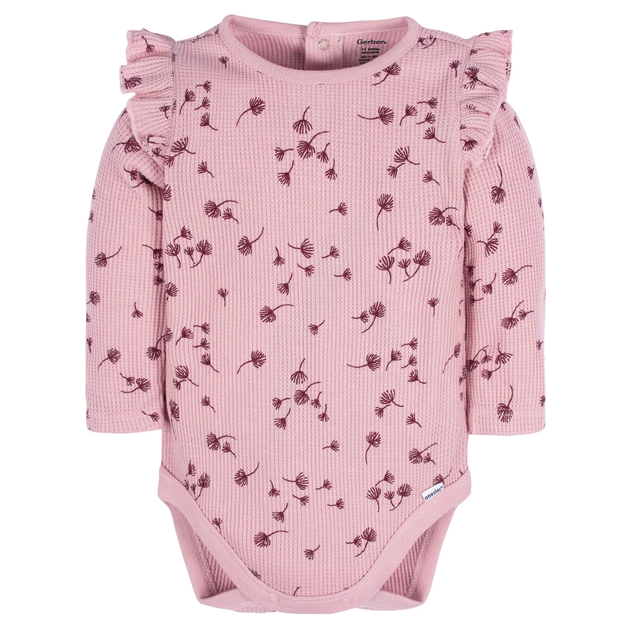 2-Pack Baby Girls Dandelions Long Sleeve Onesies® Bodysuits