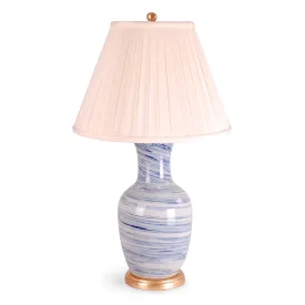 31" Light Blue Swirl Table Lamp