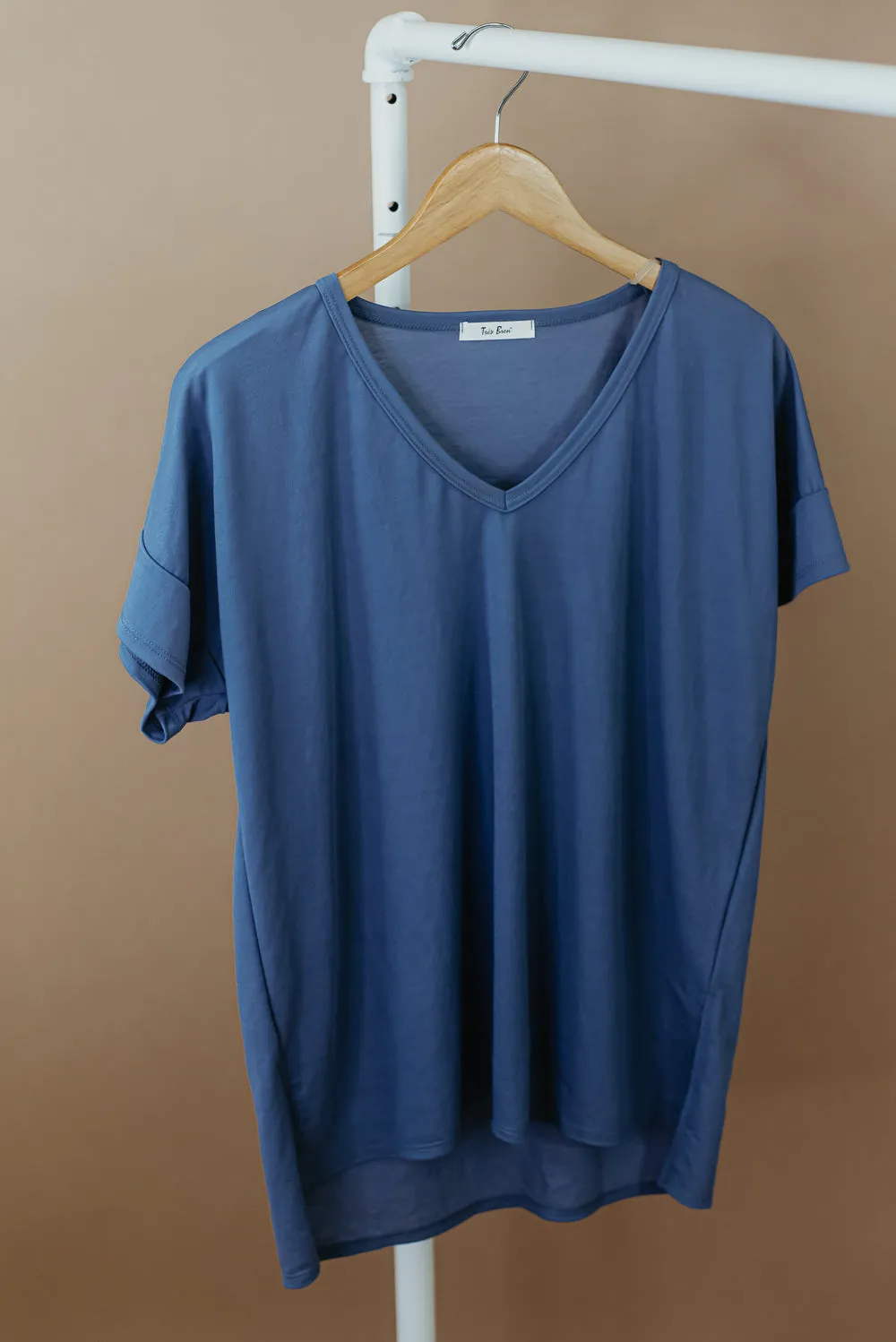 All Basic V Neck Tee, Blue