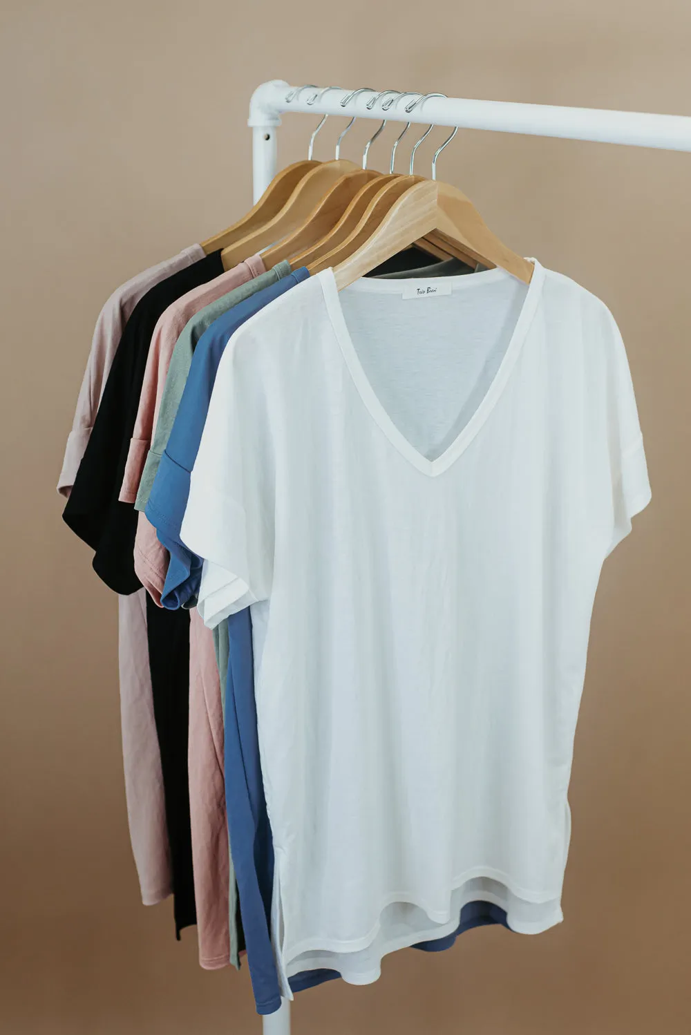 All Basic V Neck Tee, Blue