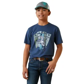 Ariat Boys Cowboy Planks Light Navy Graphic T-Shirt 10047653