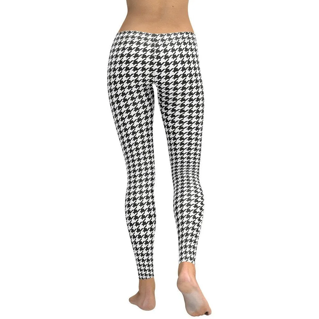 Black & White Houndstooth Print Leggings