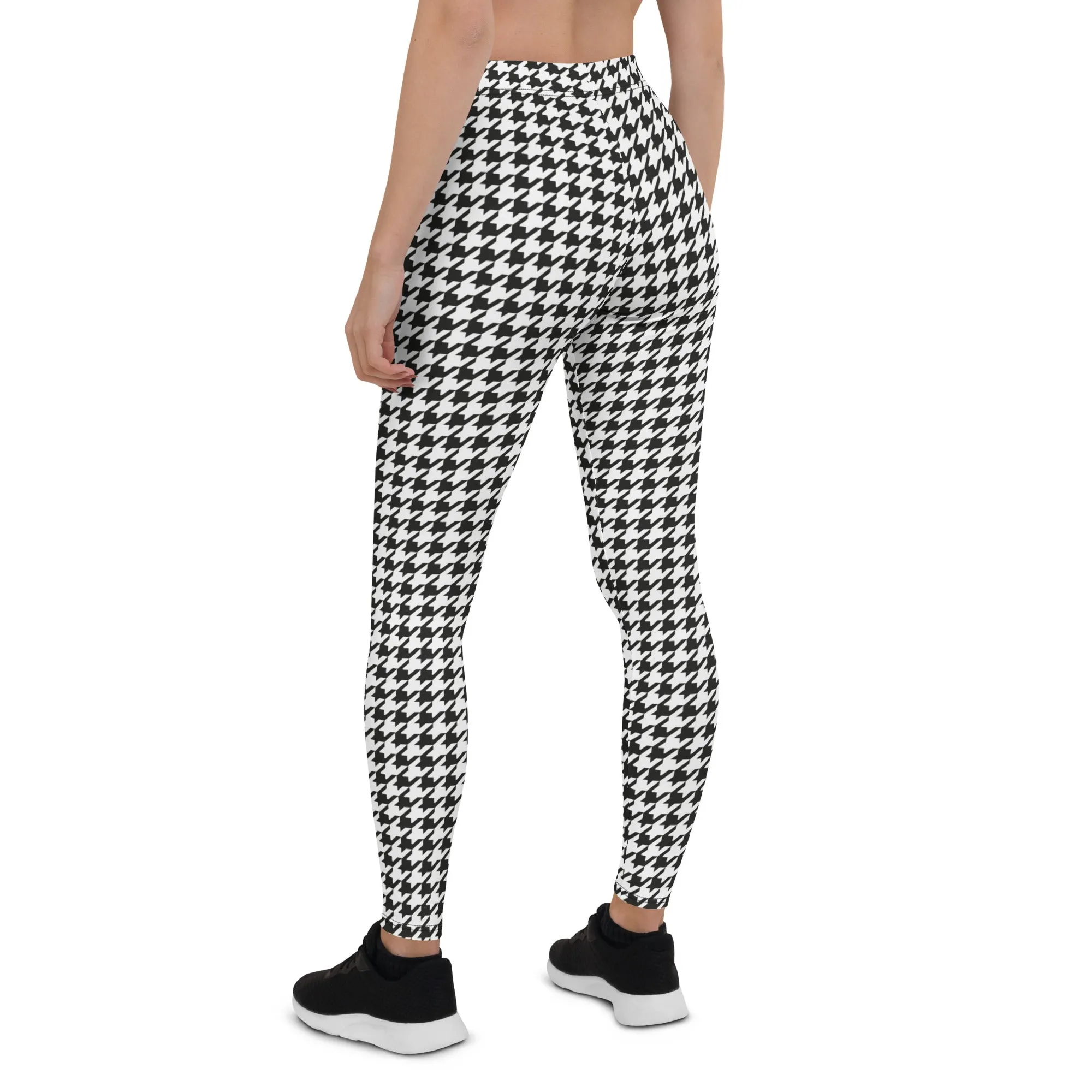 Black & White Houndstooth Print Leggings