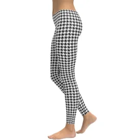 Black & White Houndstooth Print Leggings