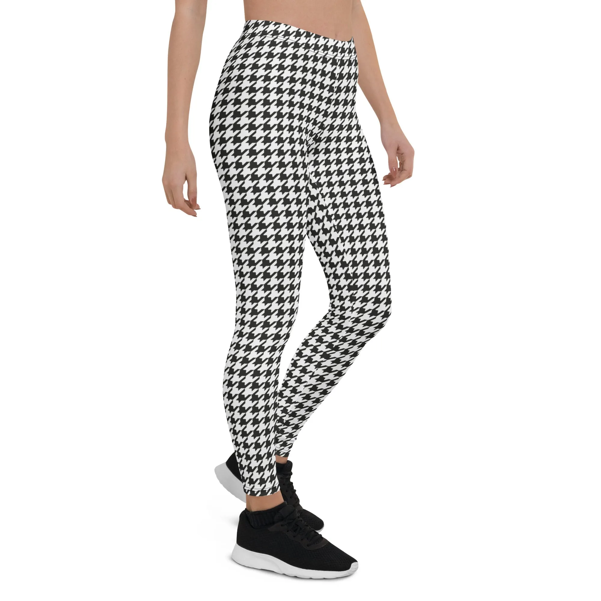 Black & White Houndstooth Print Leggings