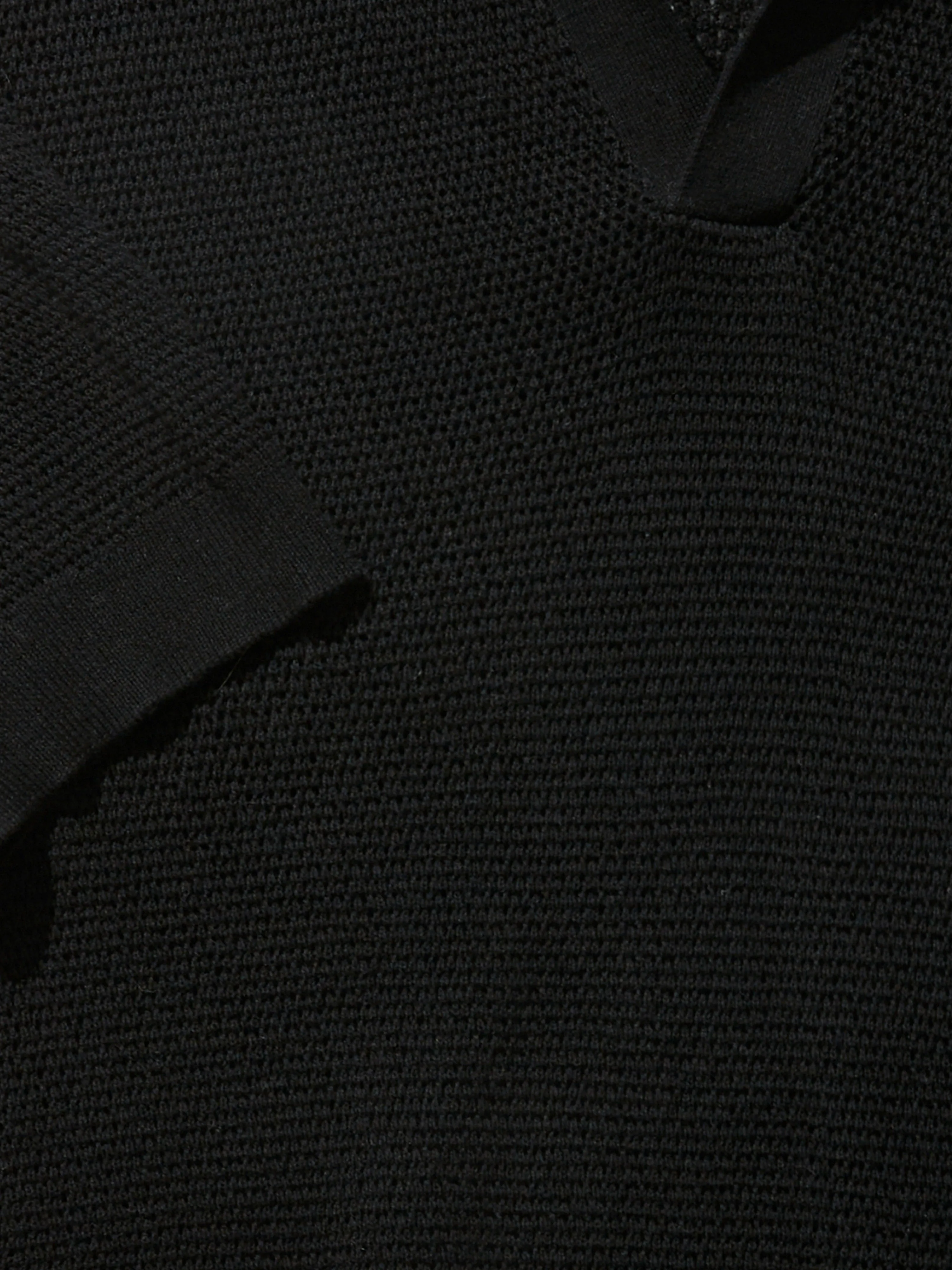 Black Knitted Short Sleeve Jersey