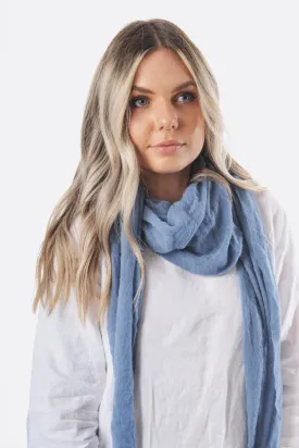 Blue Classic Knit Diamond Cashmere Scarf