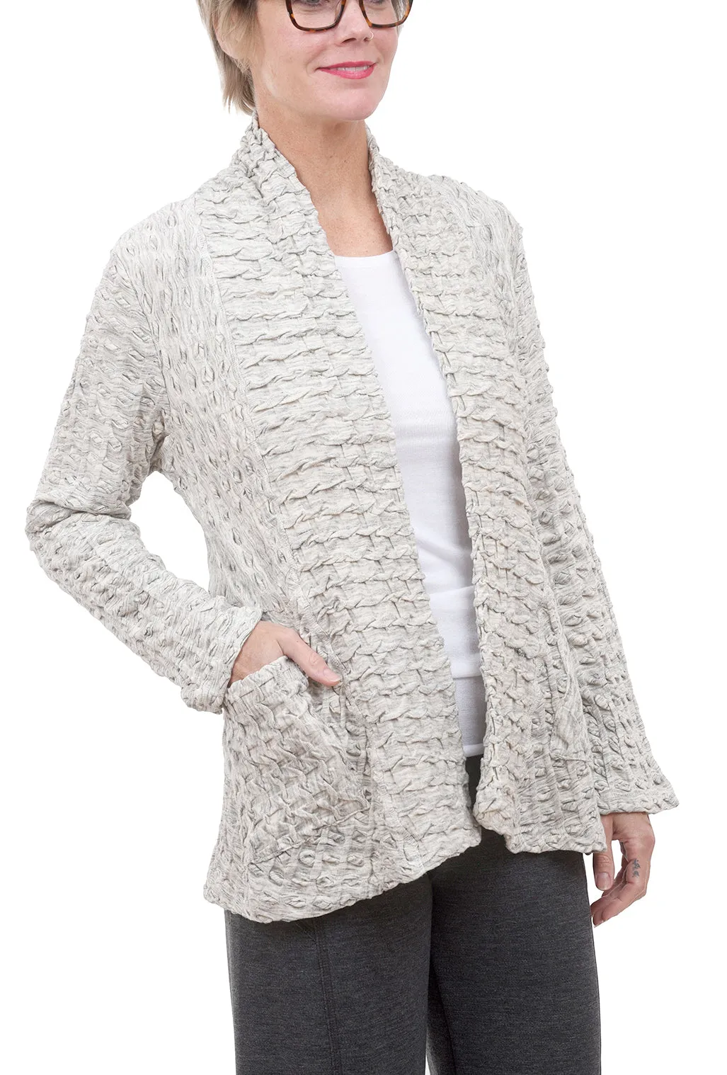 Boston Waffle Jacket, Marled Ivory