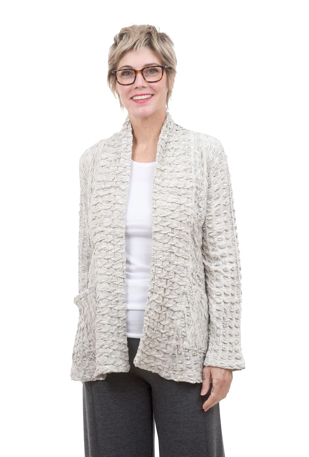 Boston Waffle Jacket, Marled Ivory