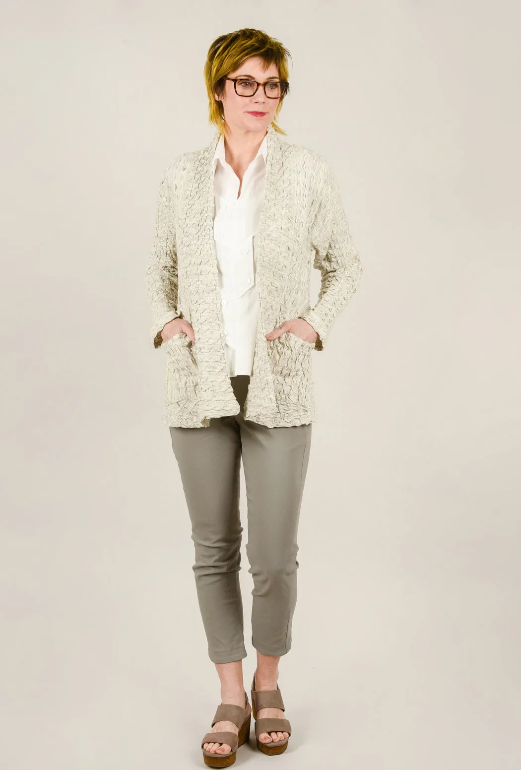 Boston Waffle Jacket, Marled Ivory