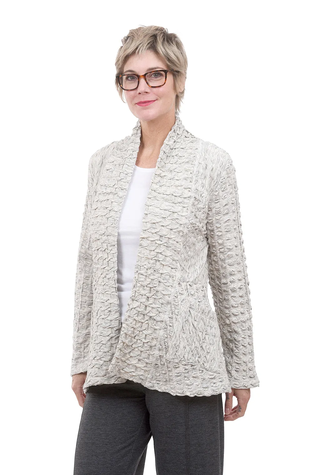 Boston Waffle Jacket, Marled Ivory