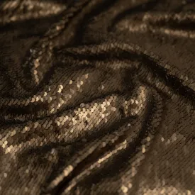 Brown and Silver Flip Sequin on Spandex Fabric | Blue Moon Fabrics