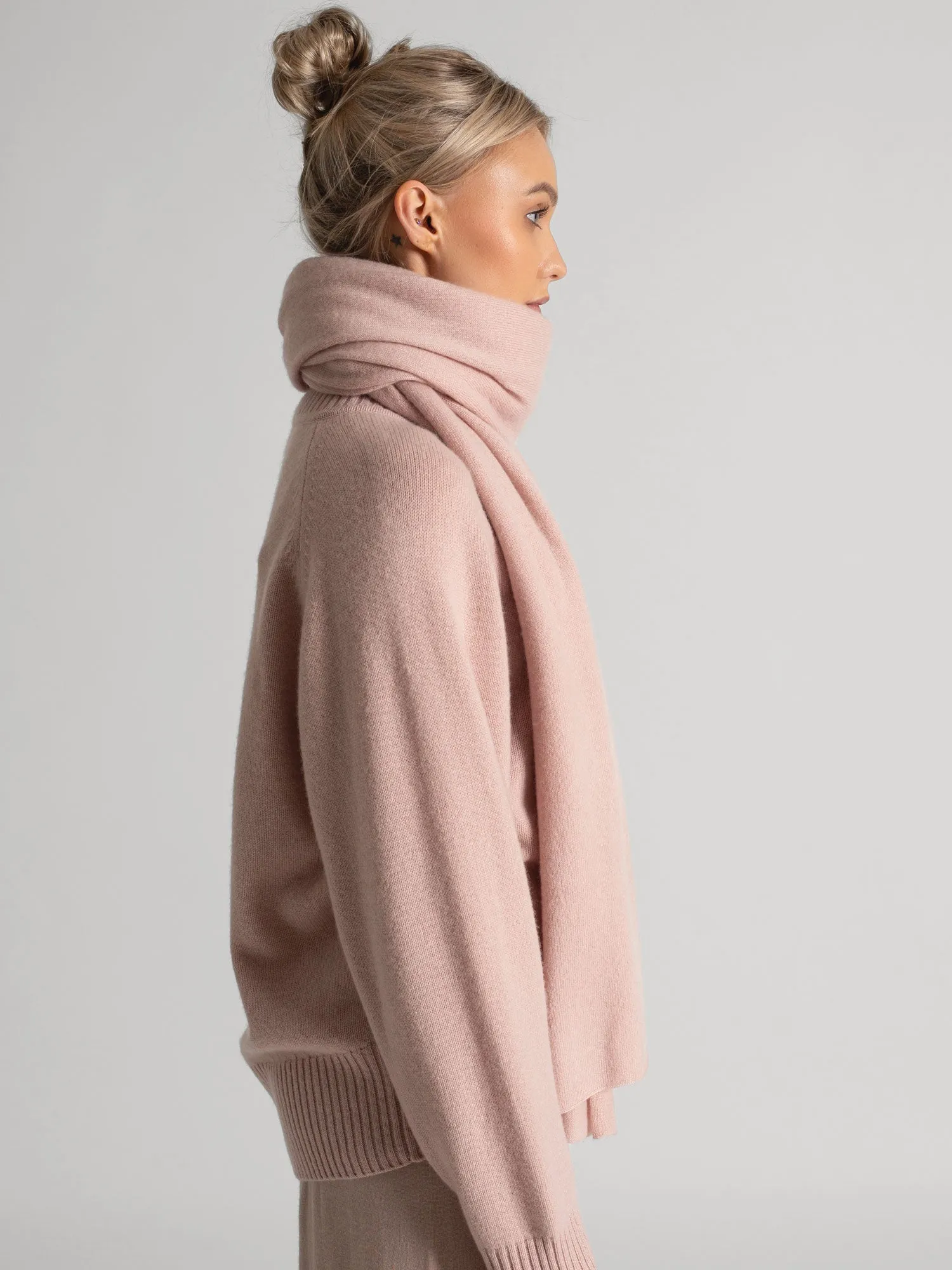 Cashmere scarf "Signature" - rose glow