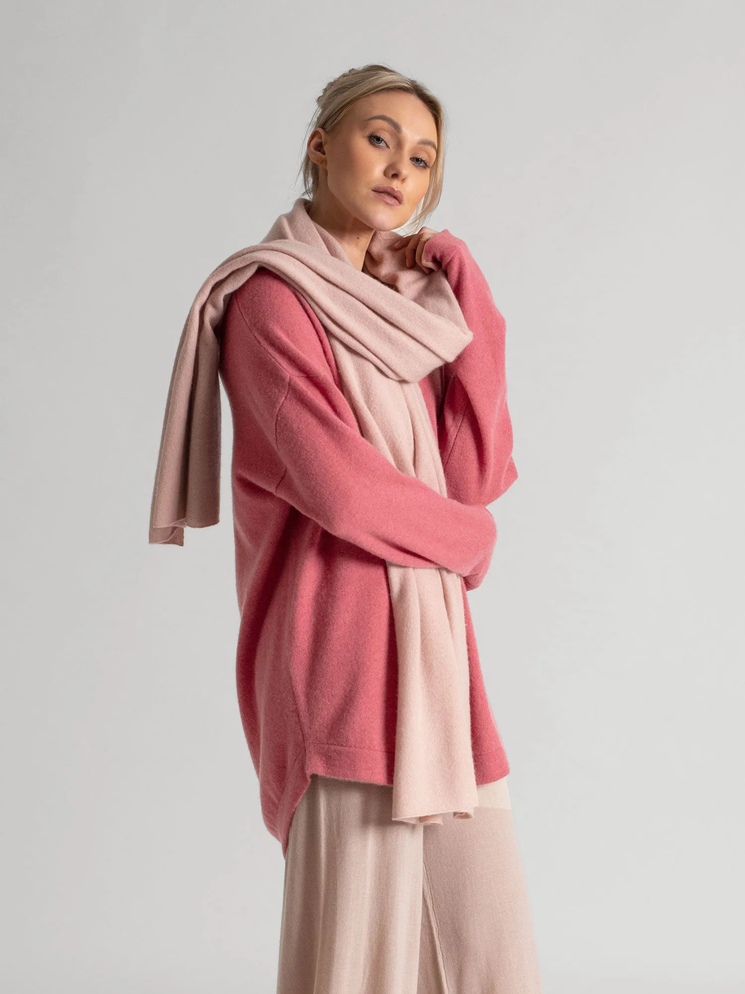 Cashmere scarf "Signature" - rose glow