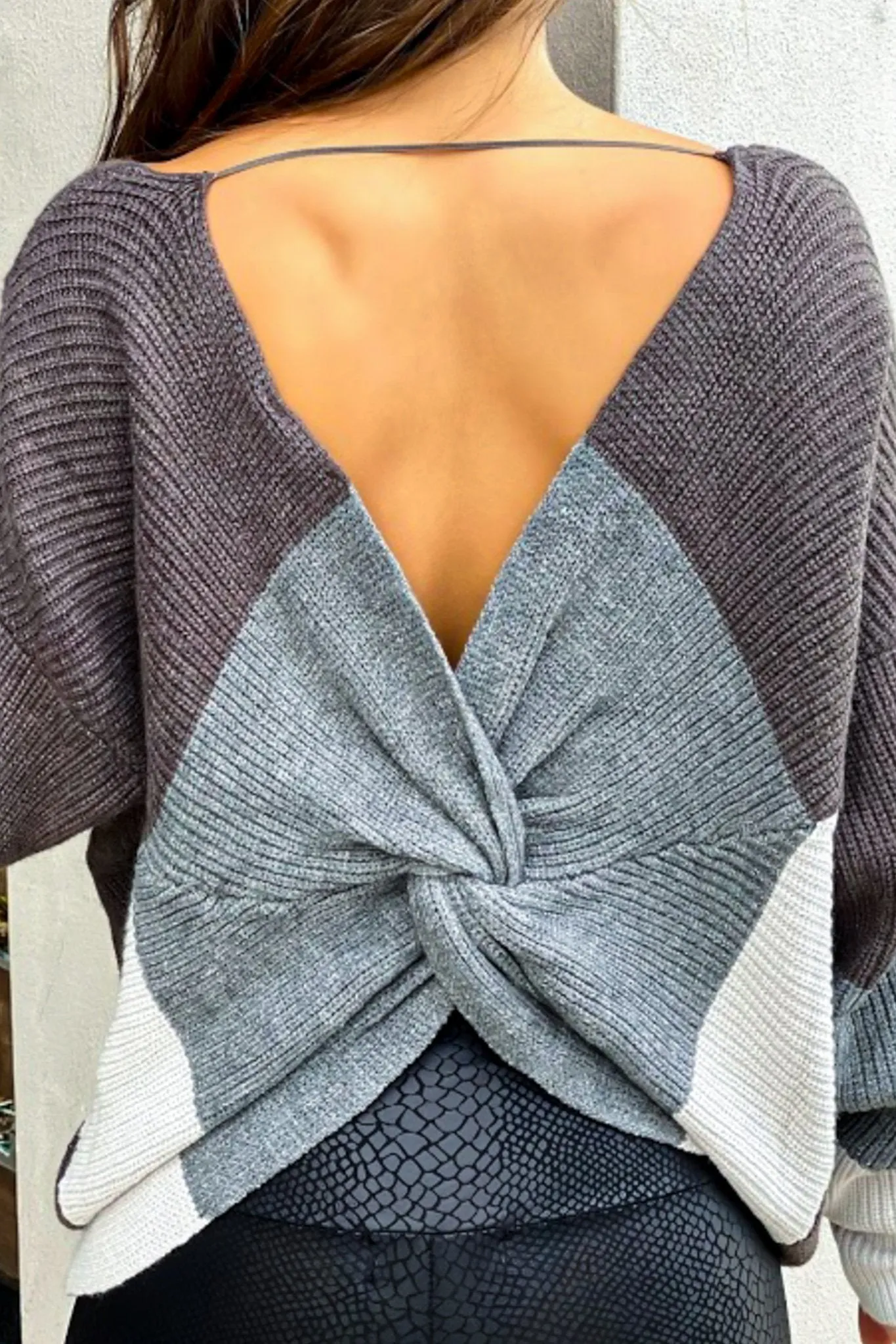 Charcoal Color Block Sweater