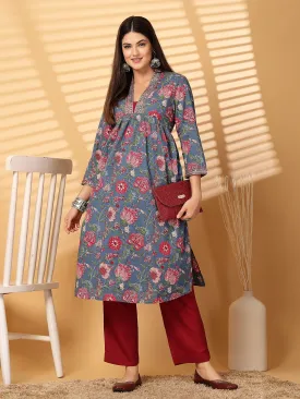 Cotton Cambric Printed Kurta Set