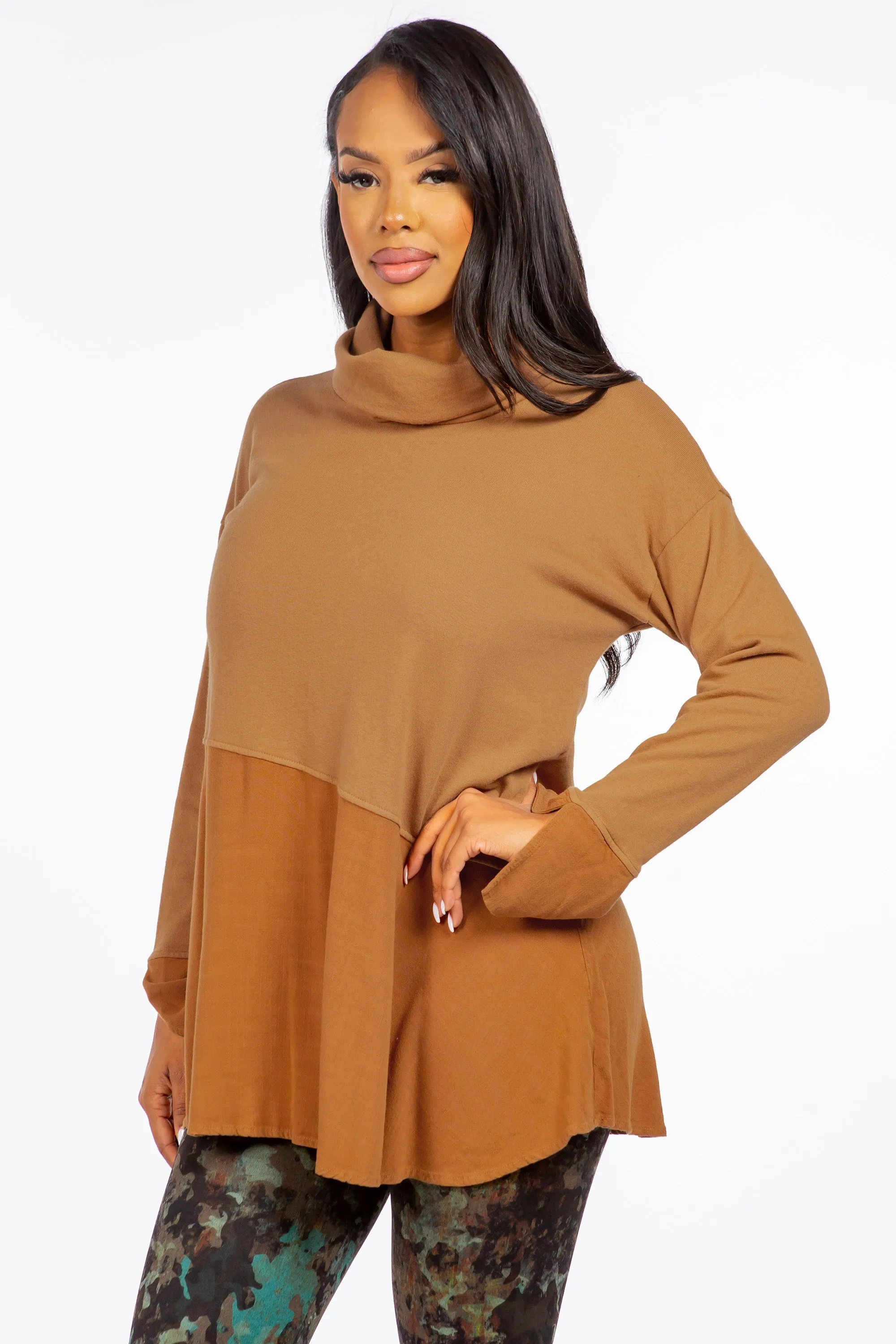 Cowl Neck Split Tunic