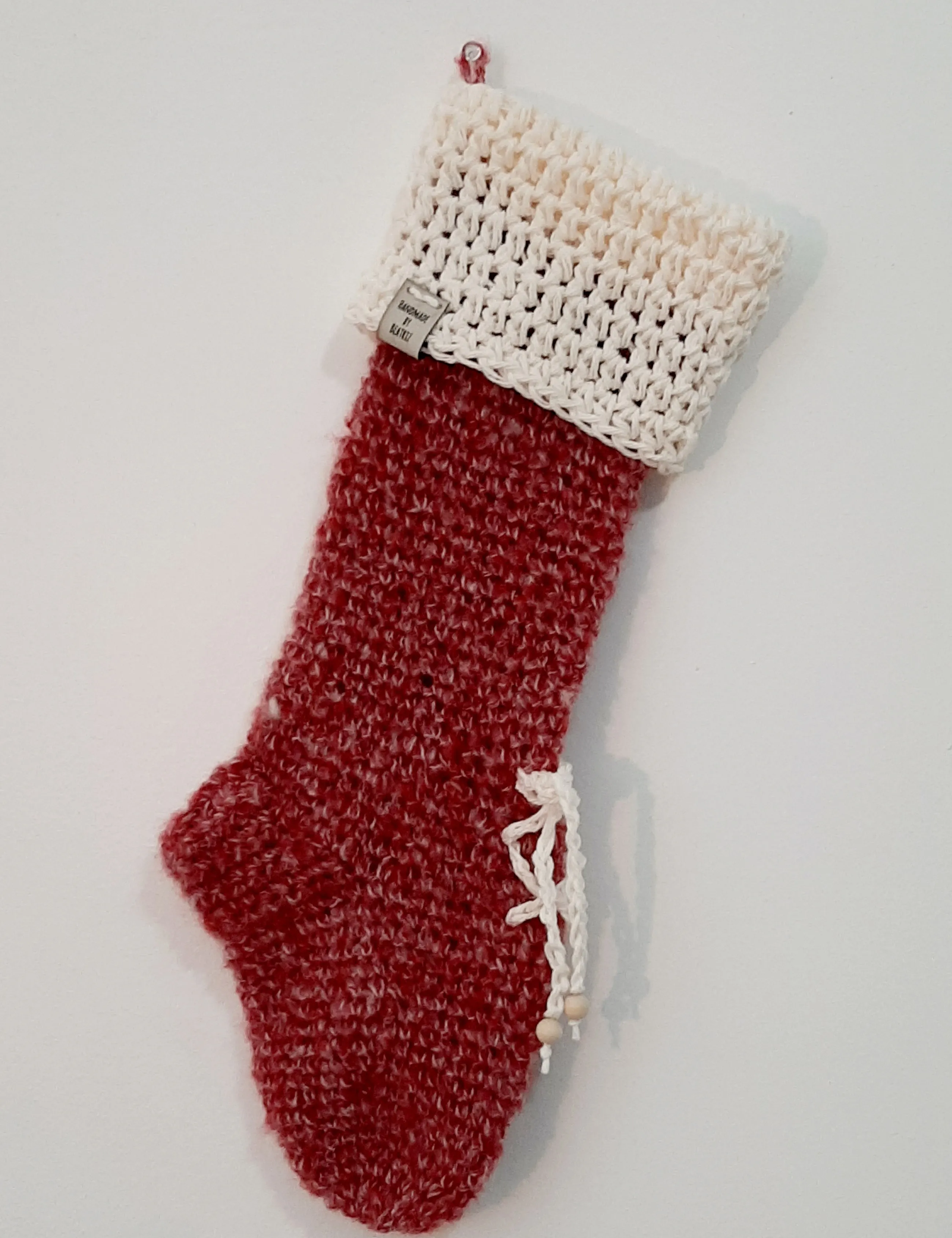 Crochet Christmas Stockings - Set of 2 Stockings - Rustic Christmas Decoration