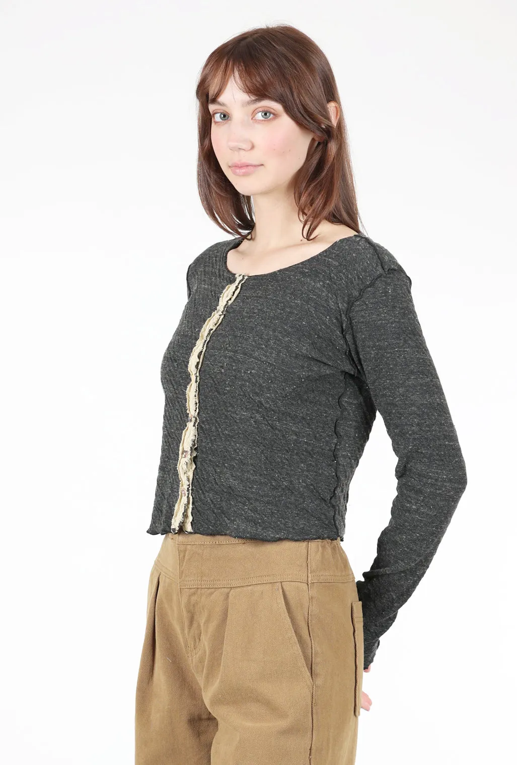 Double-Cloth Cardigan, Cashew