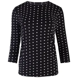 Embroidered Dots Tee in Black