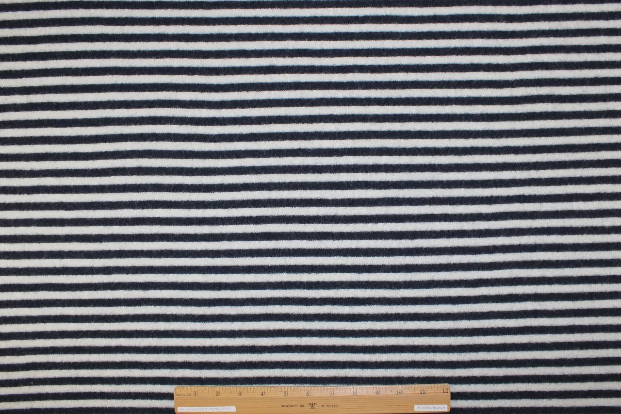 Extra Wide Italian Striped Wool Knit - Black/White