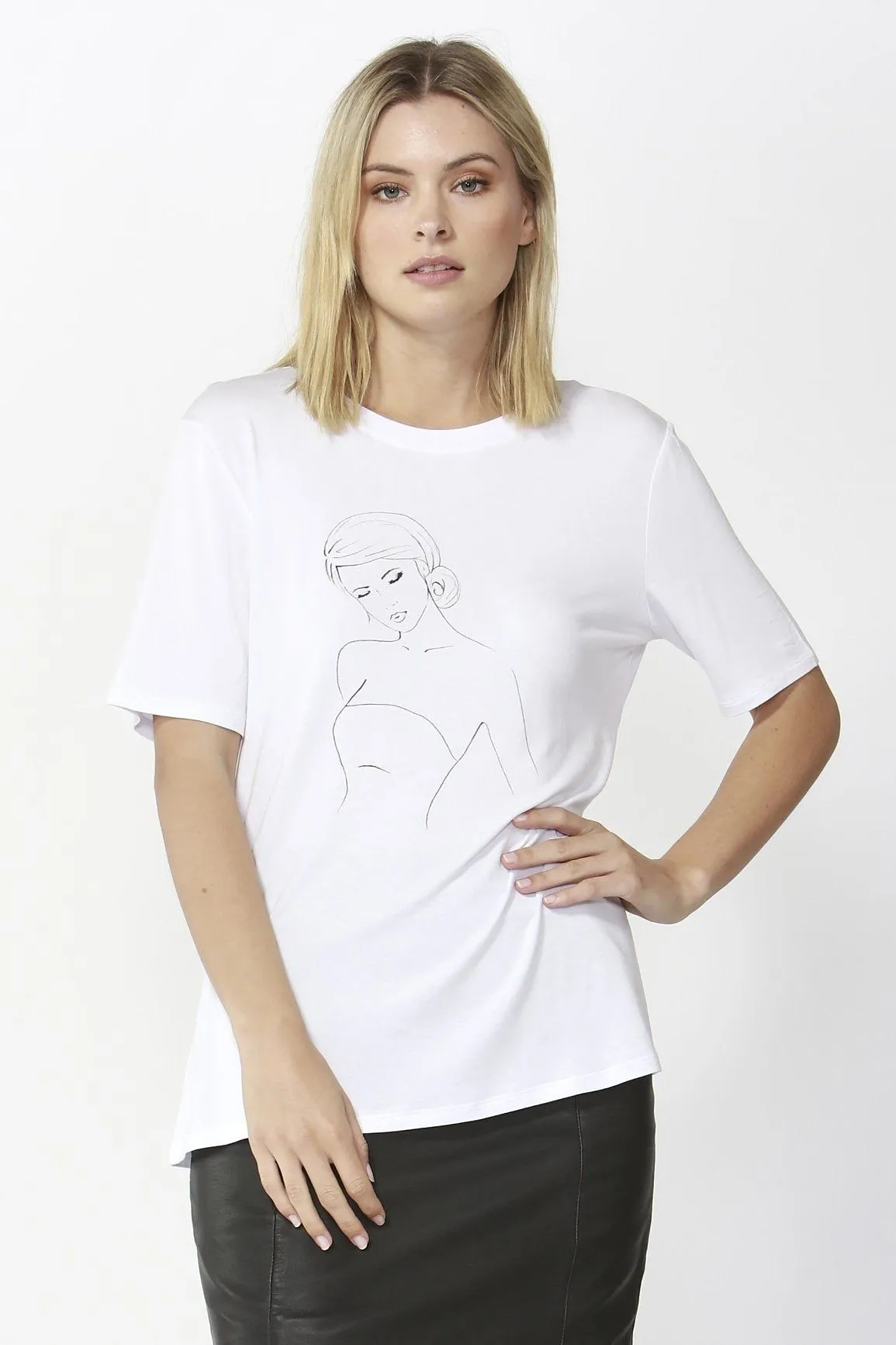 Fate   Becker Eden Tee in Pearl White