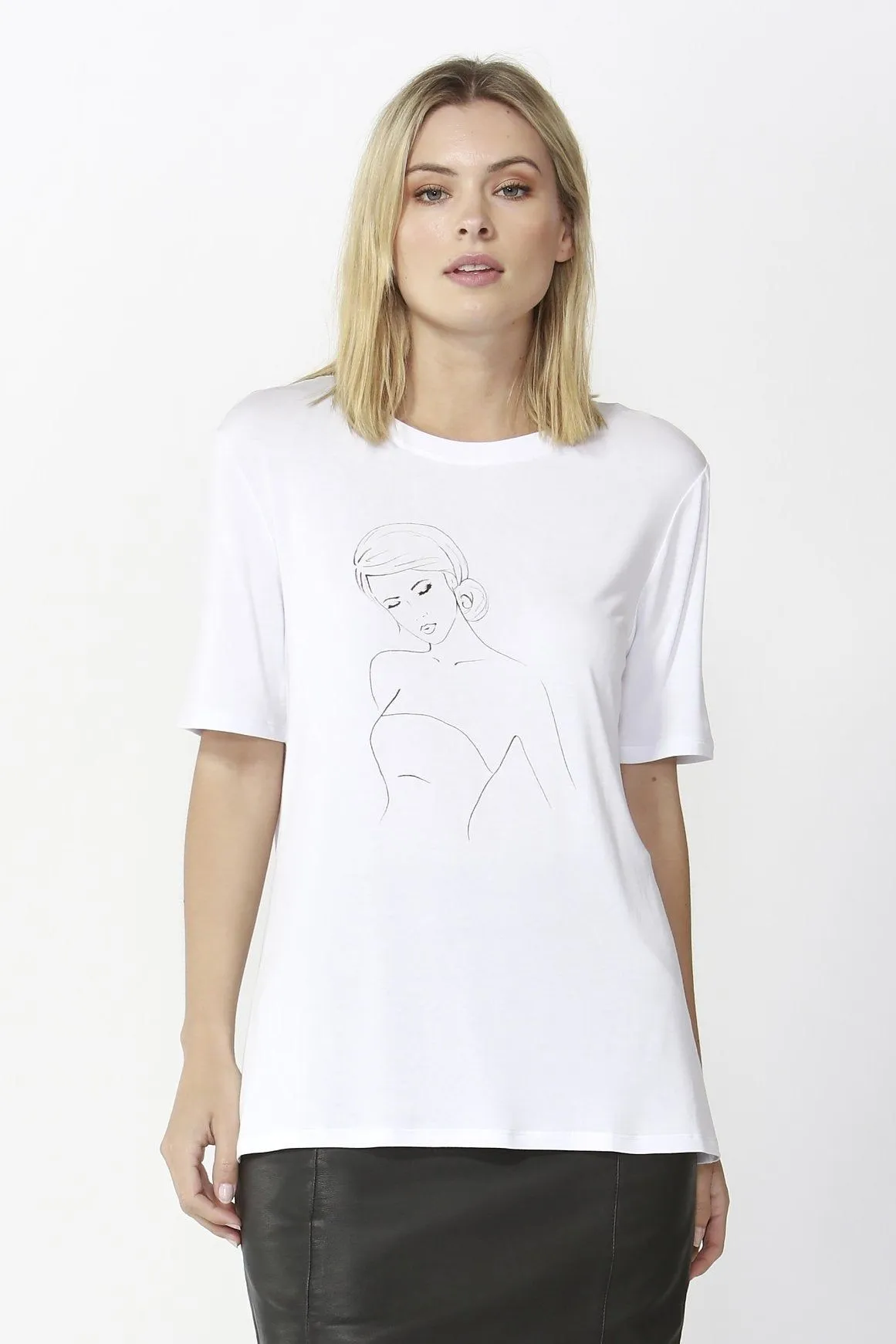 Fate   Becker Eden Tee in Pearl White