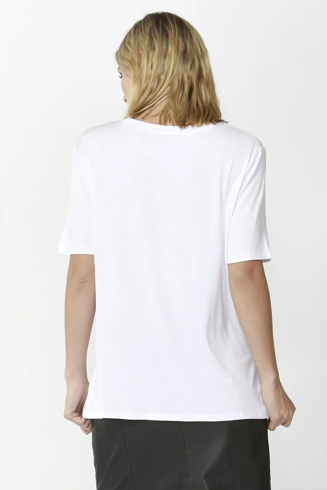 Fate   Becker Eden Tee in Pearl White