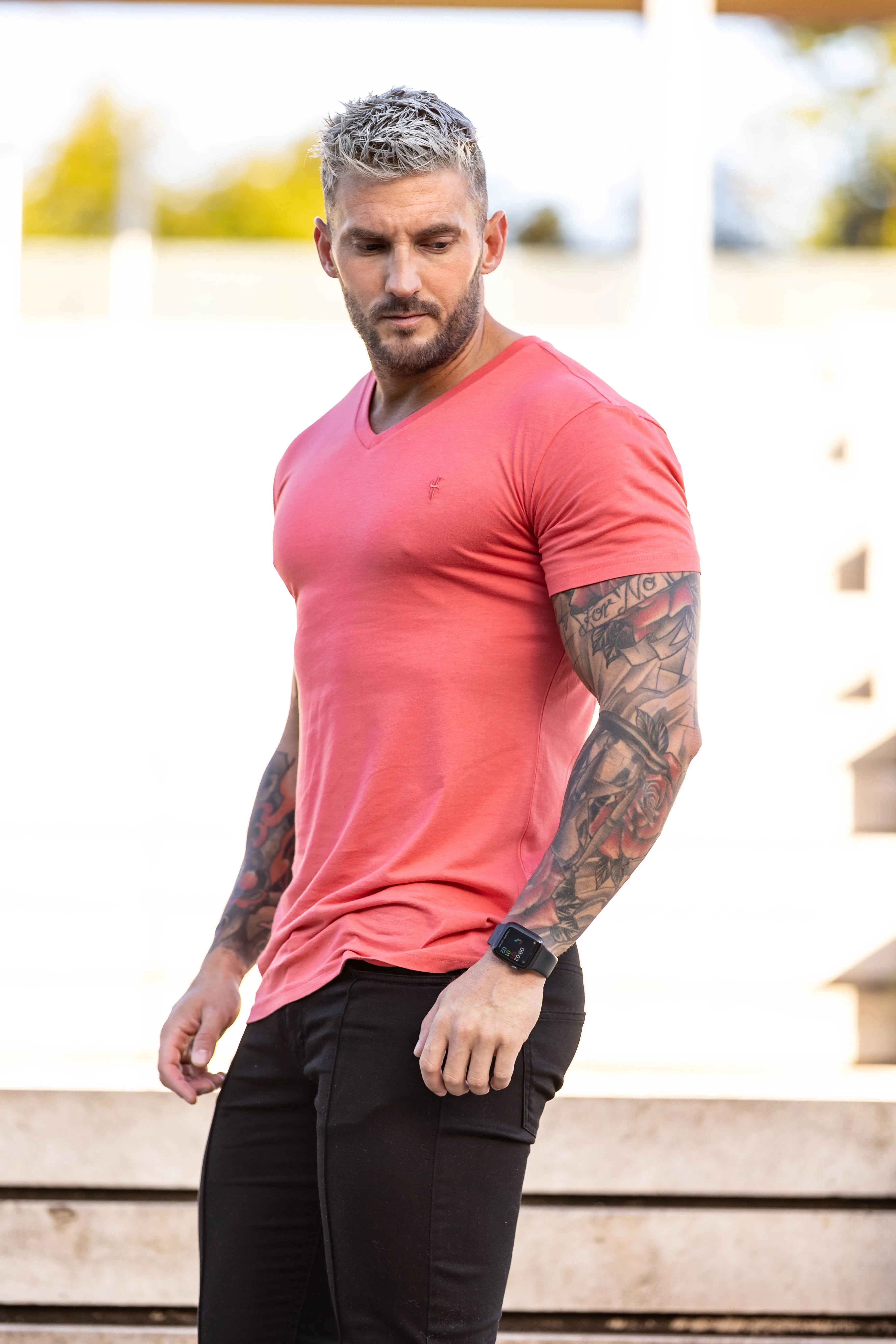 Father Sons Classic Coral V Neck - FSH763