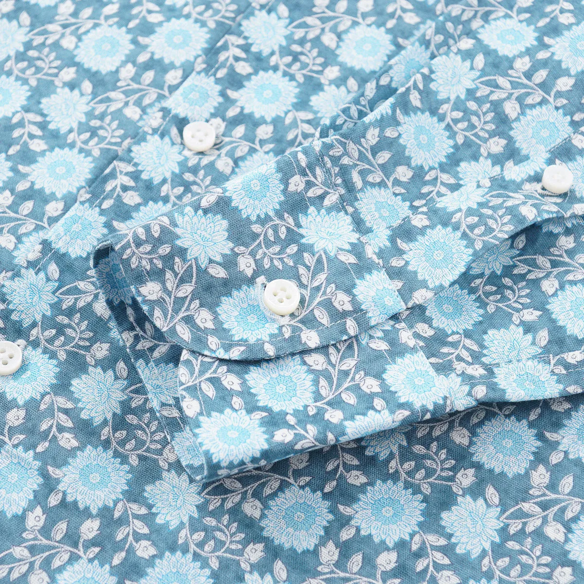 Fedeli Floral Linen-Cotton Shirt