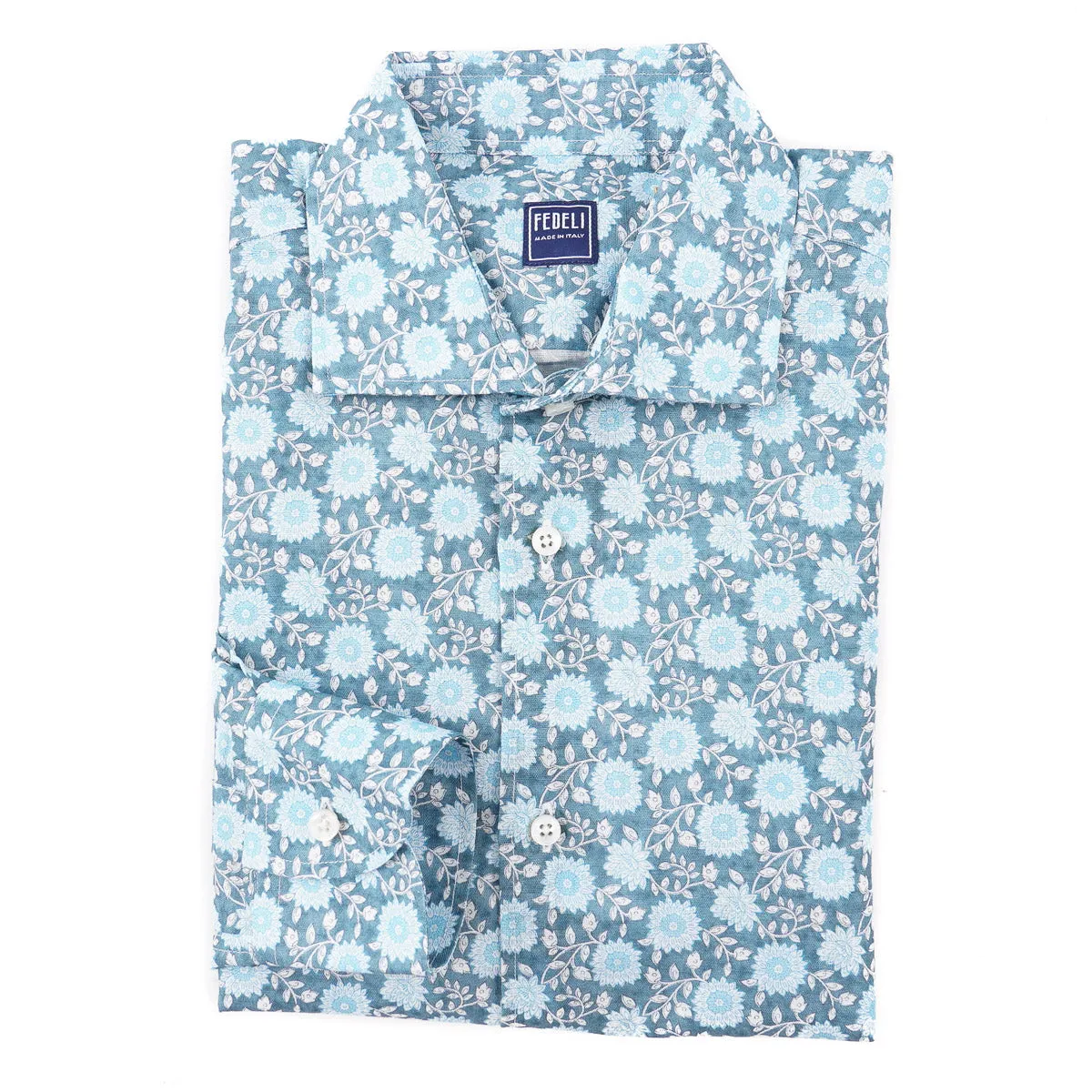 Fedeli Floral Linen-Cotton Shirt