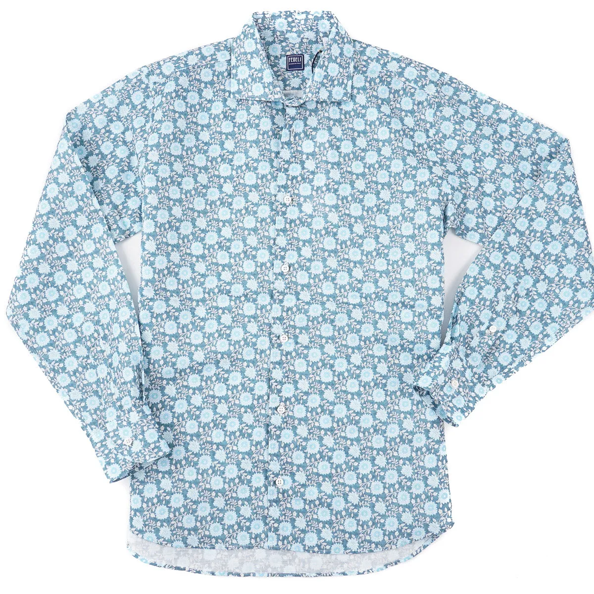 Fedeli Floral Linen-Cotton Shirt