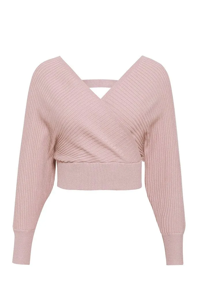 Felista Pink Top and Skirt Knitted Set