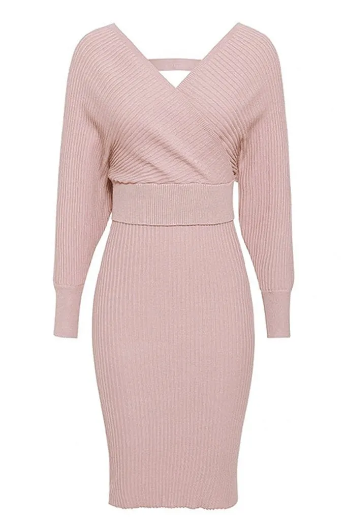 Felista Pink Top and Skirt Knitted Set