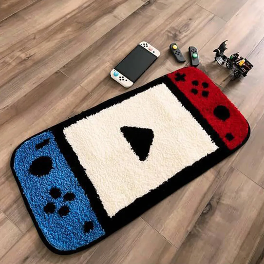 Game Controller Shaped Faux Cashmere Printed Rug