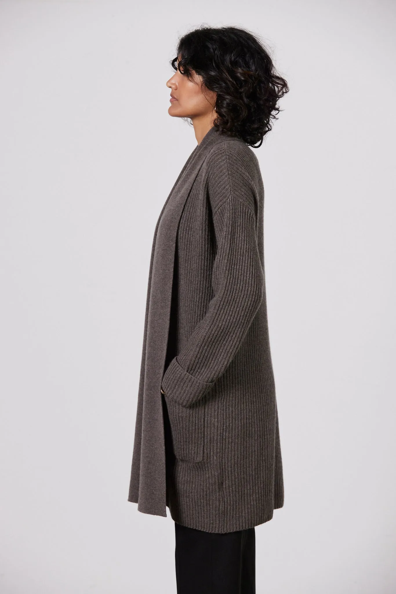 Giles Open Cardigan - Donkey