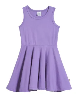 Girls Soft Cotton Jersey Twirly Tank Dress  | Deep Purple