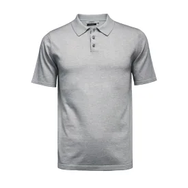 Grey Cotton Cashmere 3 Button Polo Shirt Oahu