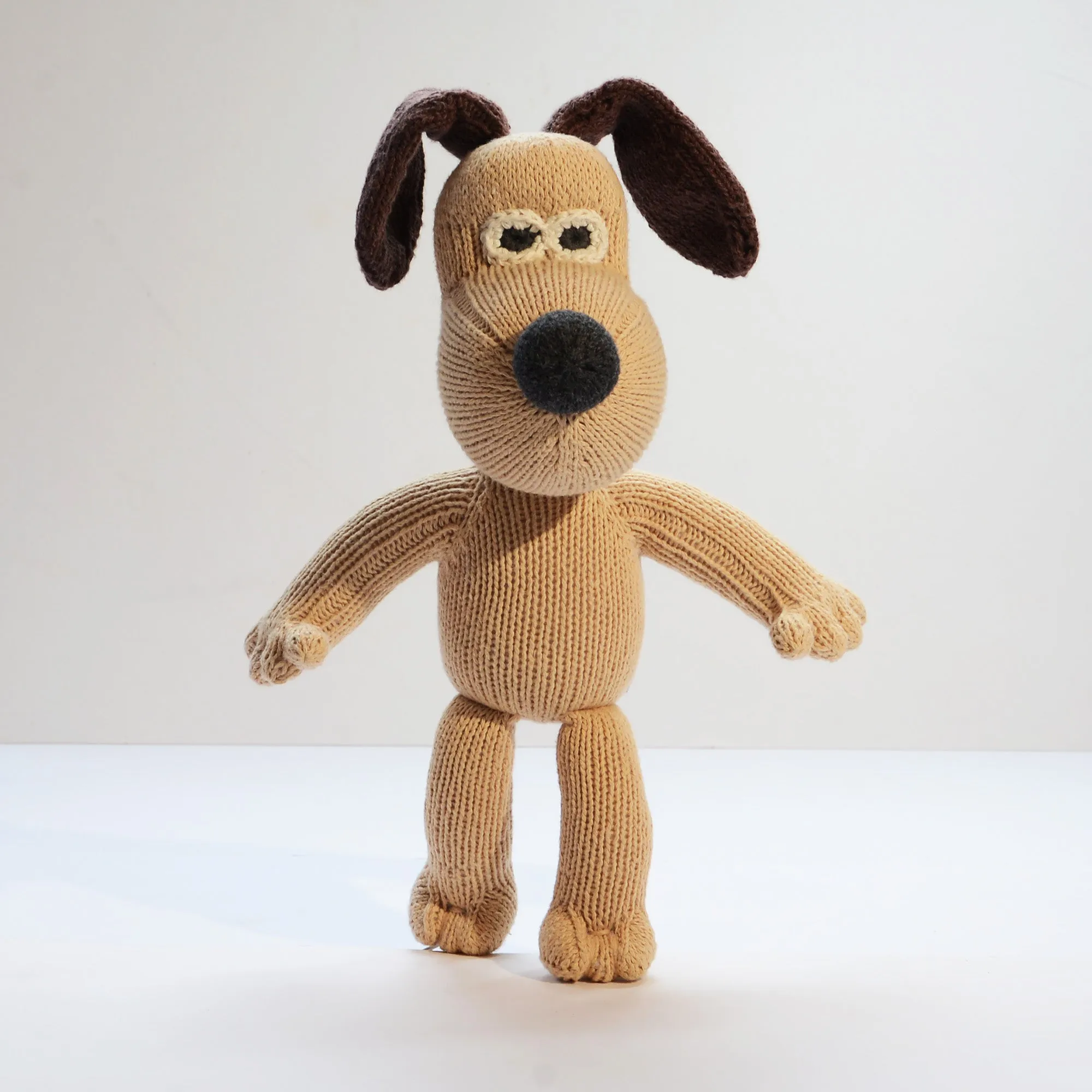 Hand-Knitted Gromit Soft Toy - Organic Cotton