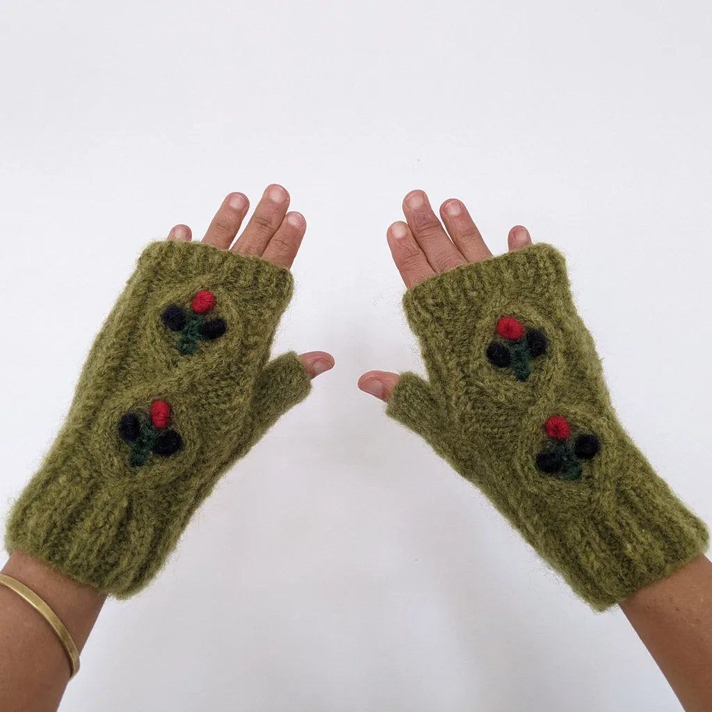 Holly Knitted Wool Mittens