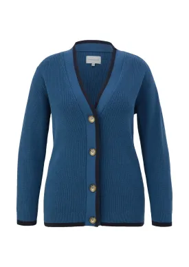 Knitted cardigan Triangle, blue