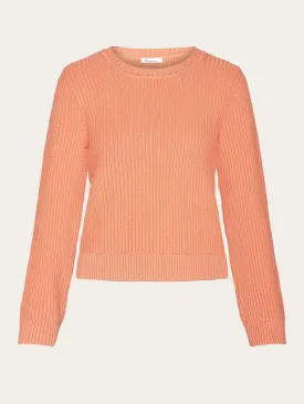 Long sleeve knitted crew neck - OCS/Vegan - Cadmium Orange