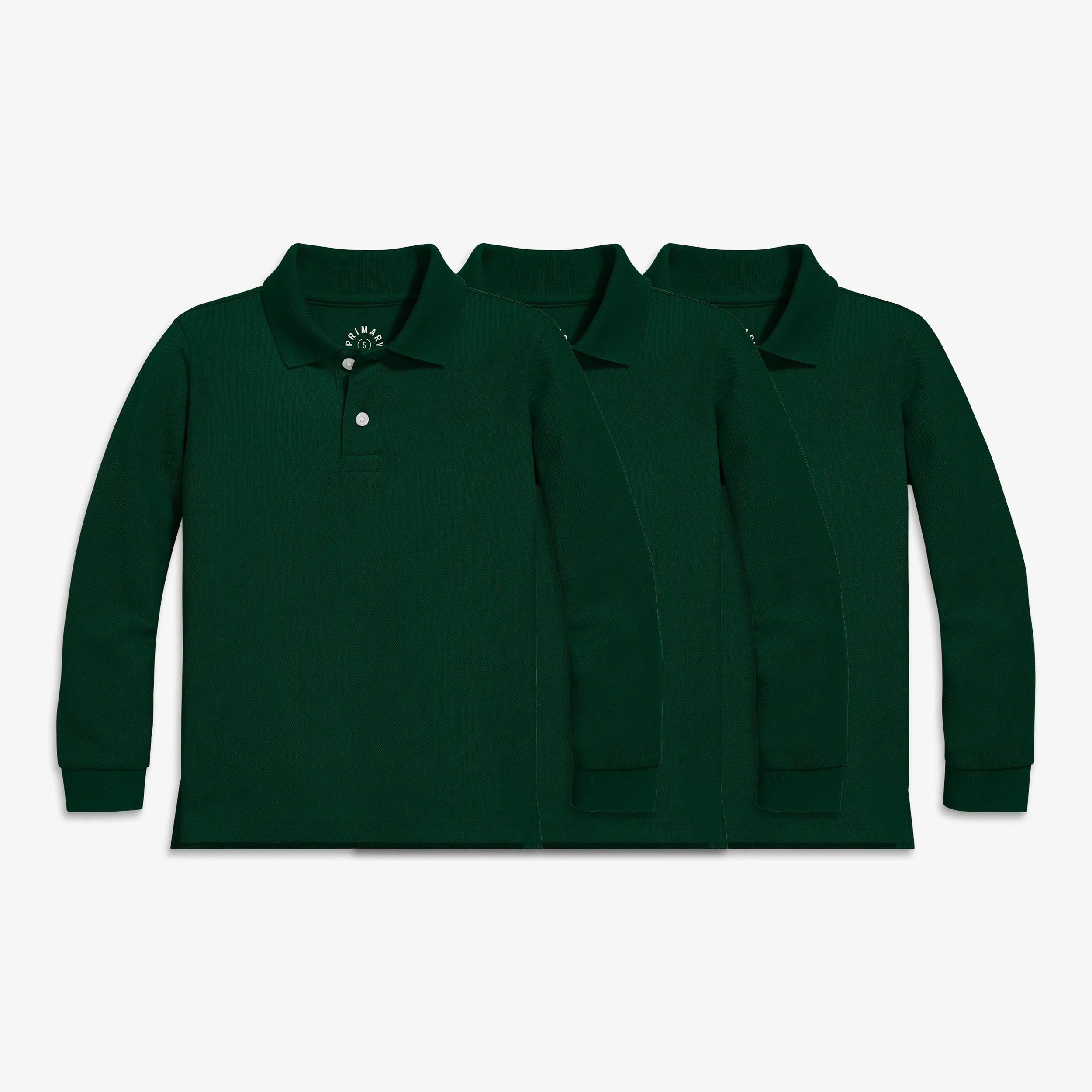 Long sleeve pique polo 3-pack