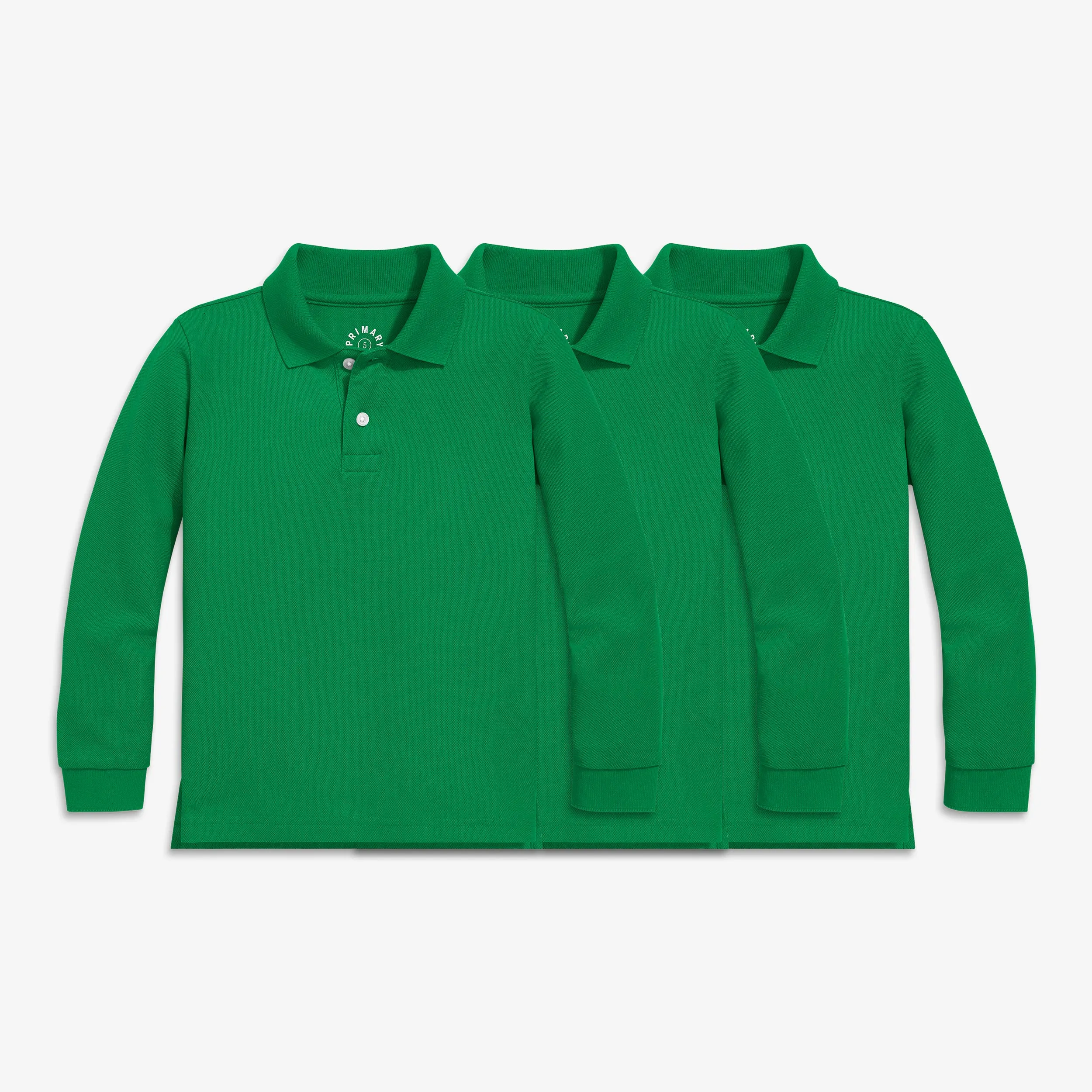 Long sleeve pique polo 3-pack