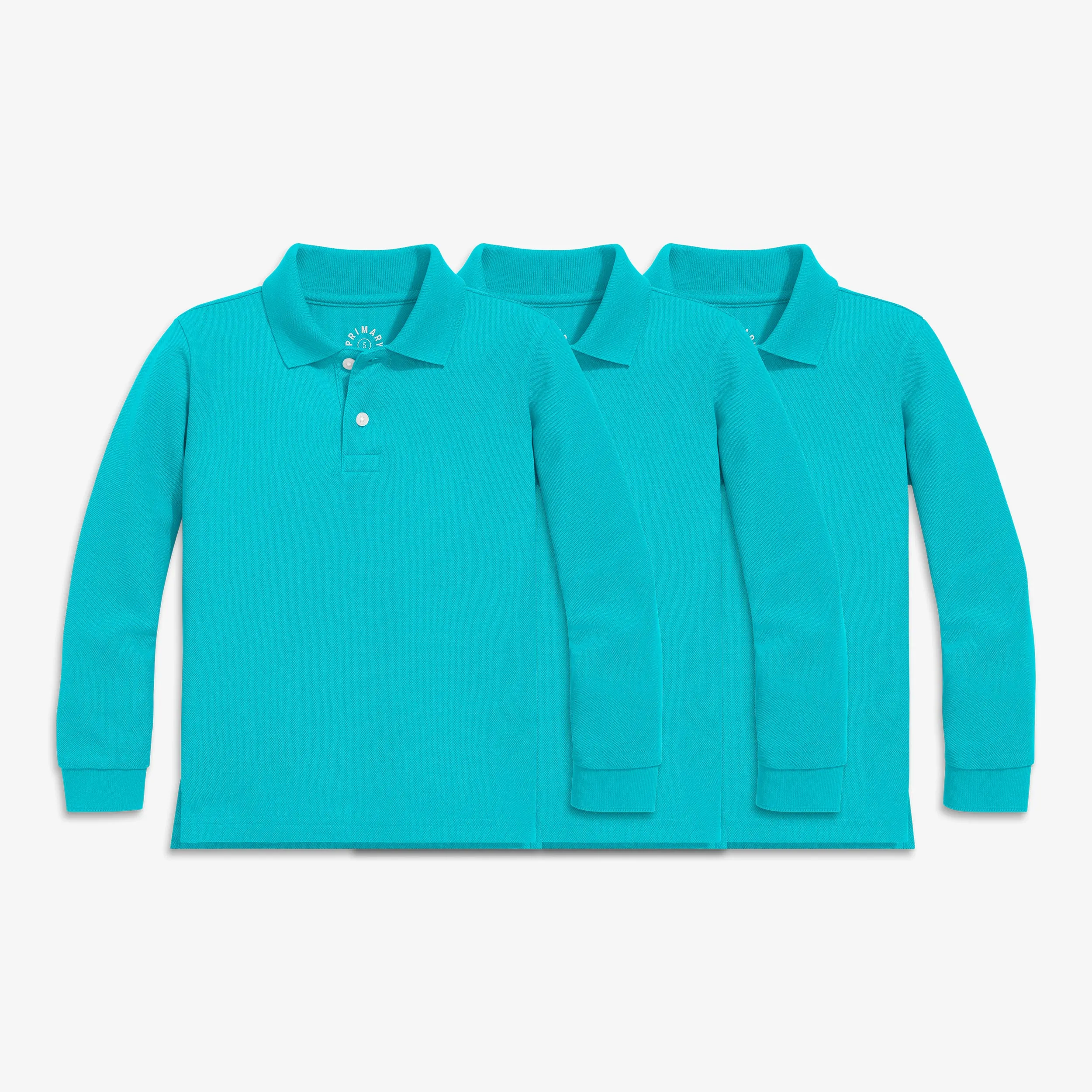 Long sleeve pique polo 3-pack