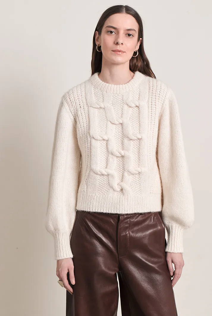 Marlowe Cable Knit Crew Sweater