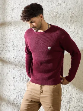 Mauve Sheer Long Sleeve Knitted T-shirt