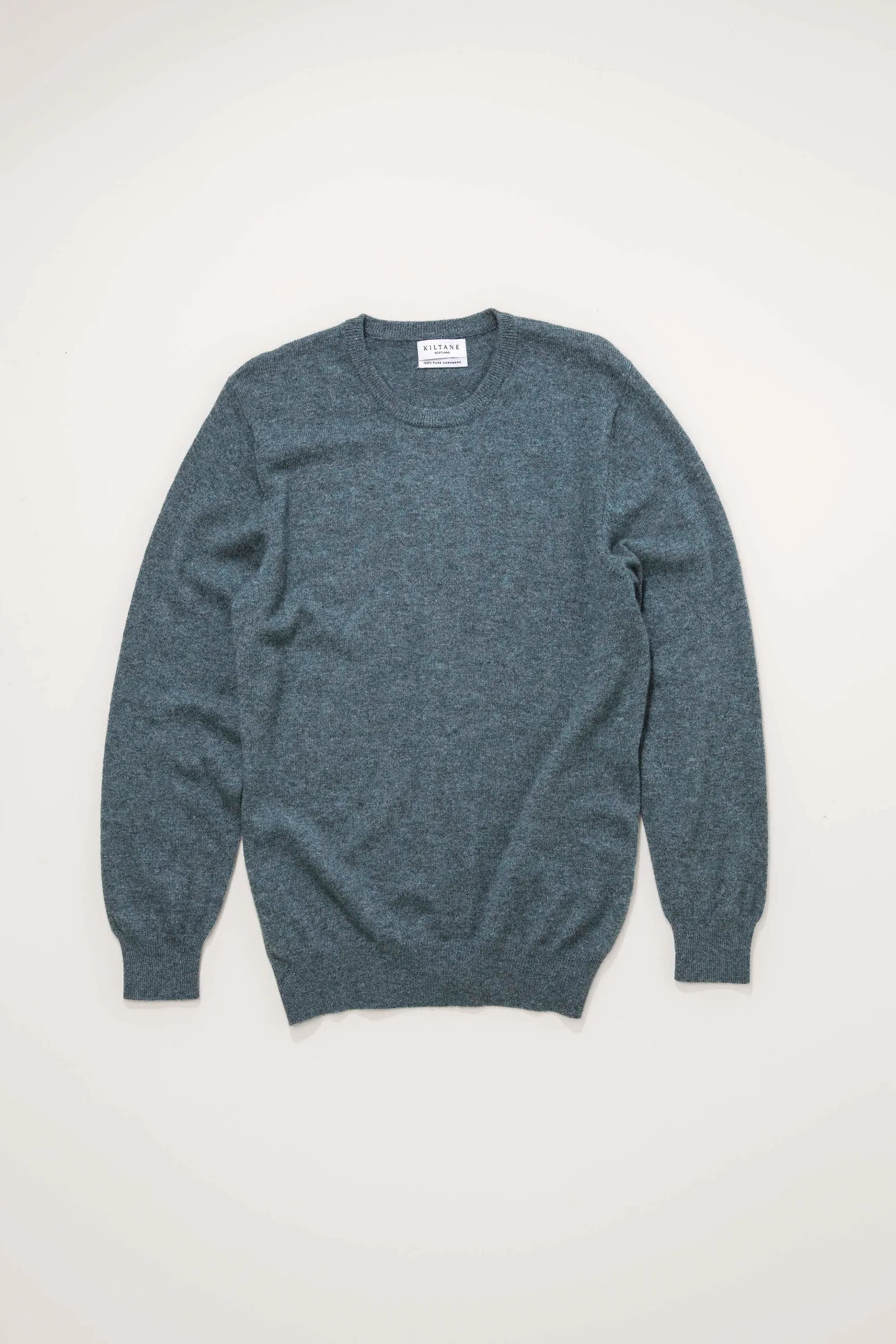 Men's Cashmere Crew Neck Jumper - Haze Green