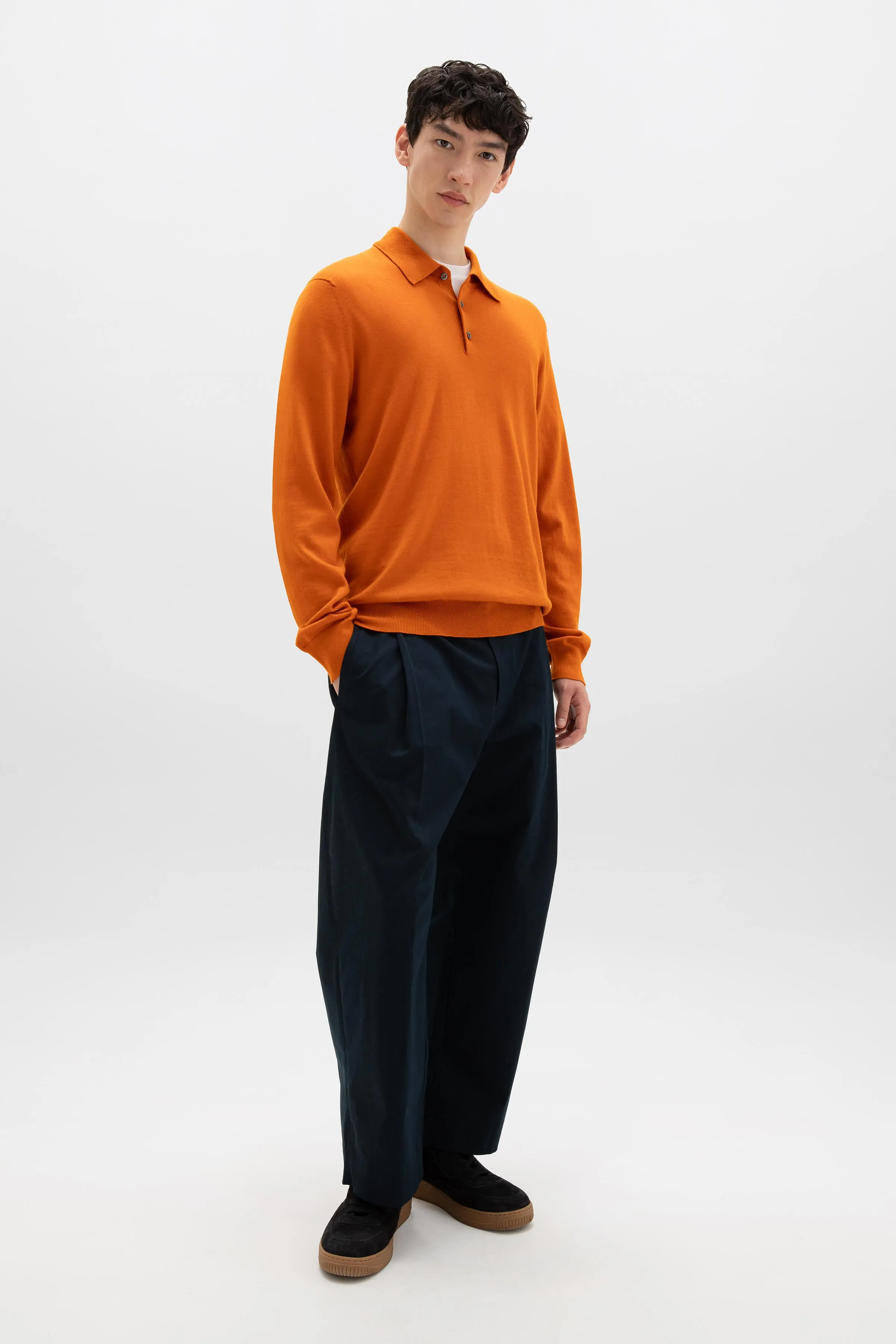 Merino Long Sleeve Poloshirt